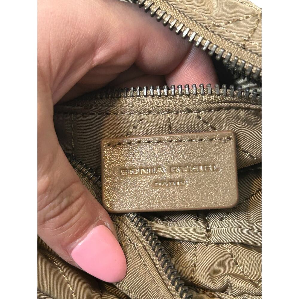 Sonia Rykiel Le Copain Quilted Taupe Crossbody Bag With Gunmetal Chain Strap - Picture 3 of 8